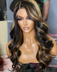 Highlight Honey Blonde 5X5 HD Lace Body Wave Lace Closure Wig Brazilian Human Hair Wig