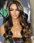 Highlight Honey Blonde 5X5 HD Lace Body Wave Lace Closure Wig Brazilian Human Hair Wig
