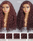 200% Mega Density | Dark Purple Water Wave 5x5 Closure HD Lace Glueless Side Part Long Wig 100% Human Hair