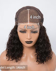 Vacation Vibes Water Wave 4x4 Closure Lace Glueless Mid Part Short Wig 100% Human Hair