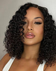 Glueless Short Deep Wave Bob 4x4 Closure Lace Wig 100% Human Hair