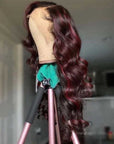 Highlight 99J Colored Body Wave 13x4 Lace Front Wig HD Lace 4x4 Lace Closure Wig