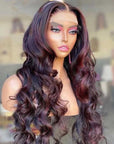 Highlight 99J Colored Body Wave 13x4 Lace Front Wig HD Lace 4x4 Lace Closure Wig