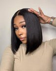 Beginner Friendly Glueless Silky Blunt Cut 4x4 Closure Bob Wig 100% Human Hair | Upgraded 2.0