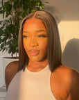 Glueless 5x5 Closure Undetectable HD Lace Bob Wig 100% Human Hair