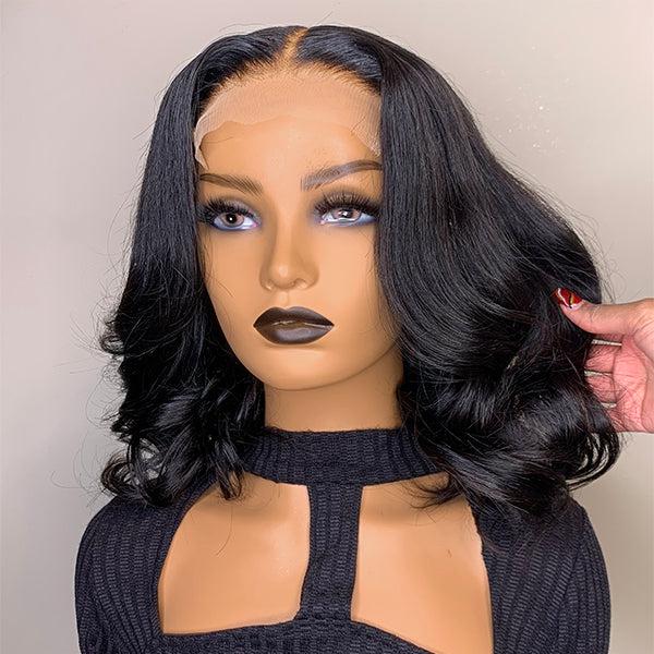 Super Easy Natural Black Body Wave 4x4 Closure Lace Glueless Mid