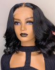 Gorgeous Natural Black Loose Wave 5x5 Closure Lace Glueless Wig With 3 Cap Sizes 100% Human Hair