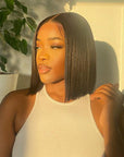 Glueless 5x5 Closure Undetectable HD Lace Bob Wig 100% Human Hair