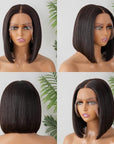 Pre-bleached Glueless Middle Part Wide T Lace Bob Wig 100% Human Hair | Easy & Daily