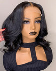 Gorgeous Natural Black Loose Wave 5x5 Closure Lace Glueless Wig With 3 Cap Sizes 100% Human Hair