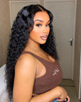 Stylish Water Wave 13x4 Frontal HD Lace Free Part Long Wig 100% Human Hair