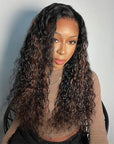 Gorgeous Blonde Highlights Loose Water Wave 13x4 Frontal HD Lace Free Part Long Wig 100% Human Hair