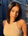 Beginner Friendly Glueless Silky Blunt Cut 4x4 Closure Bob Wig 100% Human Hair | Upgraded 2.0