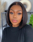 Pre-bleached Glueless Middle Part Wide T Lace Bob Wig 100% Human Hair | Easy & Daily
