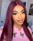Belle Canadienne READY TO GO WIG Sugar Plum Color Straight Middle Part Glueless Closure Wig