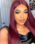 Belle Canadienne READY TO GO WIG Sugar Plum Color Straight Middle Part Glueless Closure Wig