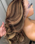 Highlight Honey Blonde HD Lace Wavy Bob Frontal Wig 13x4 5x5 180% Closure Wig