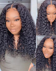 Wet And Wavy | Water Wave 4x4 Closure Lace Glueless Mid Part Long Wig 100% Human Hair