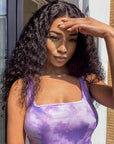 Wet And Wavy | Water Wave 4x4 Closure Lace Glueless Mid Part Long Wig 100% Human Hair