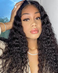 Wet And Wavy | Water Wave 4x4 Closure Lace Glueless Mid Part Long Wig 100% Human Hair