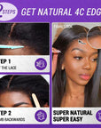 4C Edges | Natural Yaki Kinky Edges Free Parting 13x4 Undetectable Lace Front Wig | Afro Inspired