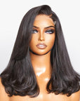Limited Design | 90's Blowout 5x5 HD Lace Glueless C Part Long Wig With Bangs 100% Human Hair