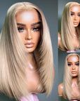 Limited Design | Blonde 613 Layered Cut Glueless 5x5 Closure Undetectable HD Lace Wig 100% trending Human Hair