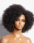 Retro & Vintage Side Part Afro Curl Bouncy Glueless Minimalist Lace Wig