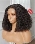 13x4 Double Drawn Curly Human Hair Bob Perruques Full &amp; Thick Lace Front Wigs