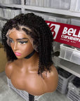 4C Edges | Realistic Kinky Edges Afro Curly 13x4 Frontal HD Lace Free Part Long Wig 100% Human Hair