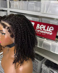 4C Edges | Realistic Kinky Edges Afro Curly 13x4 Frontal HD Lace Free Part Long Wig 100% Human Hair