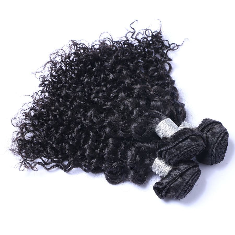 Natural Black Deep Curly 100% human Hair Bundles - Set of 3 Bundles