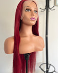 Red Straight 13x4 Lace Wig 4x4 Lace Closure 100% Human Hair Wig