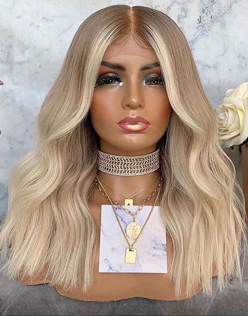Highlight Ash Blonde Wavy 4x4 Lace Wig Glueless HD Lace Human Hair Wig