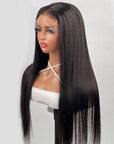 Straight Full Lace Wig With 4C Hairline Edge Human Hair Wigs Preplucked Hairline