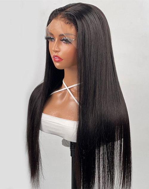 Straight Full Lace Wig With 4C Hairline Edge Human Hair Wigs Preplucked Hairline