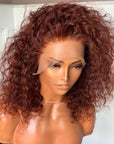 Reddish Brown Curly Short 13x4 Lace Front Bob Wig 4x4 Lace Bob Human Hair Wig