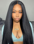 Kinky Straight Pre Cut Lace 5x6 Crystal HD Lace Pre-bleached Wig Glueless Human Hair Wig