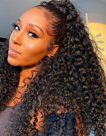 Full Lace Wig Deep Wave Brazilian Human Hair Wigs With 4C Hairline Edge
