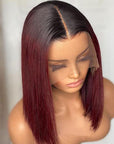 13x6 13x4 HD Lace Ombre Burgundy Bob Lace Front Wigs 5x5 Human Hair Closure Wigs