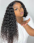Flash Sale $159.99 22" Water Wave 4x4 Lace Closure Human Hair Wigs Preplucked HD Lace
