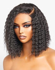 Boho-Chic | Super Bob Bohemian Curly Minimalist HD Lace Glueless C Part Short Wig 100% Human Hair