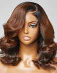 Limited Design | Ombre Brown C Part Loose Wave Glueless 5x5 Closure Undetectable HD Lace Wig 100% trending Human Hair