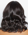 Glueless Beginner Friendly Soft Wavy Curls Bob Wig With Bangs 100% Human Hair