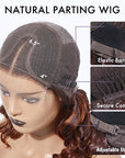 Dark Plum Loose Wave Minimalist HD Lace Glueless Mid Part Short Wig 100% Human Hair