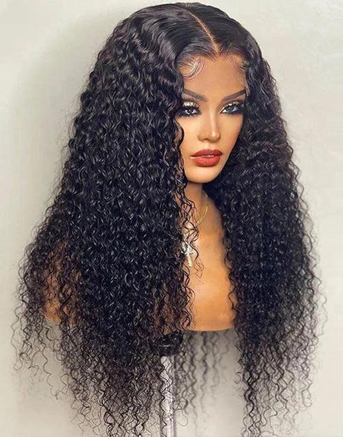 Crystal Lace 5x5 Glueless Lace Deep Curly Human Hair Closure Wigs (Install In 5 Mintues)