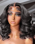 Pre Cut Lace Wavy 5x6 Crystal Lace Bob Wig Glueless Human Hair Wig
