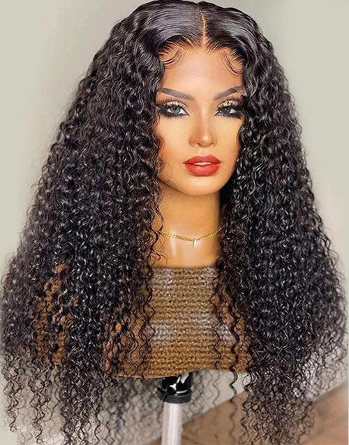 Crystal Lace 5x5 Glueless Lace Deep Curly Human Hair Closure Wigs (Install In 5 Mintues)