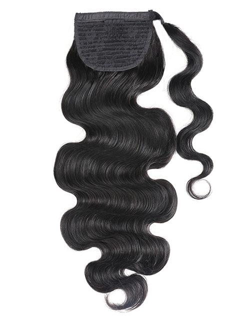 Body Wave Wrap Ponytail Around 30inch 15A Long Virgin Human Hair Extension