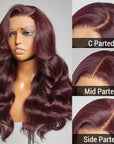 Chic Dark Burgundy 99J Body Wave 5x5 Closure Lace Glueless Wig 100% Human Hair